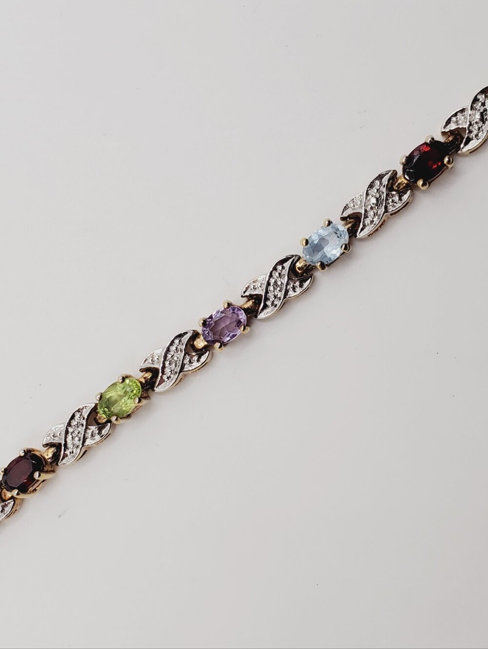 6 Carat Multi-Gemstone Yellow Gold - 925 - Tennis Bracelet - Mixed Pastel Stones - Picture 8 of 10